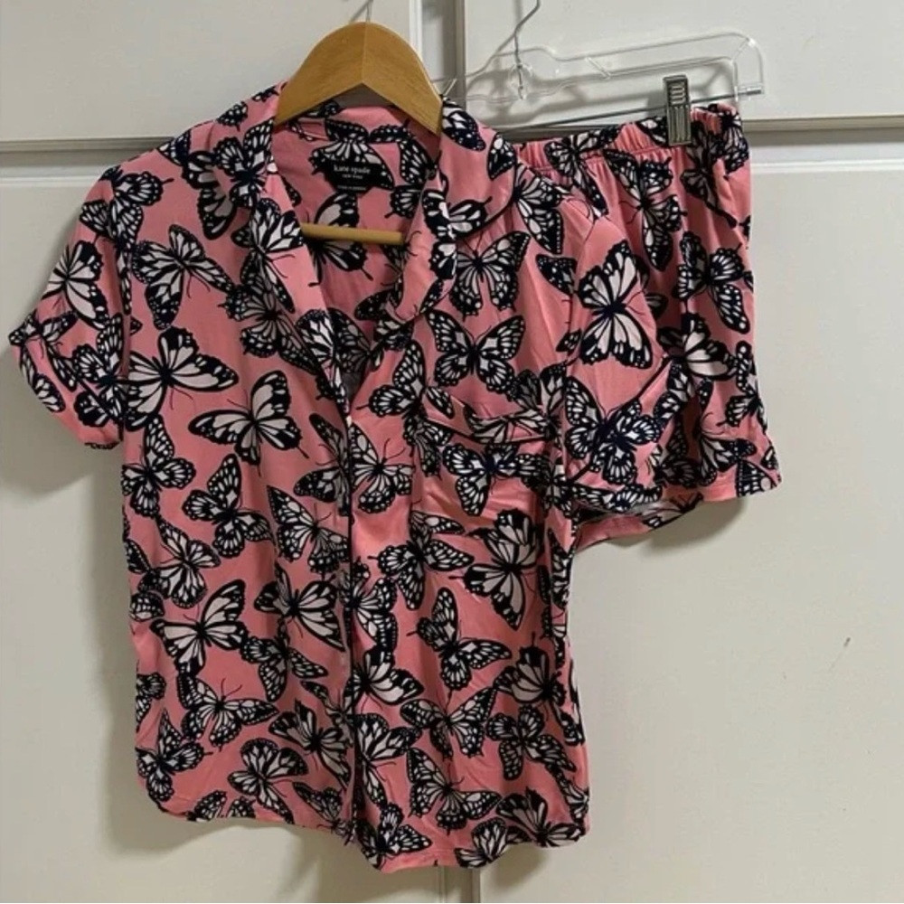 Kate Spade Pink Butterfly Print Short Pajama Set | Poshmark