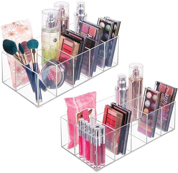 mDesign Cosmetic Organiser for Bathroom Accessories, Dresser or Bathroom Cabinet - 6 Compartments... | Amazon (UK)