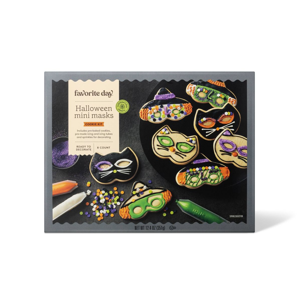 Halloween Mini Masks Cookie Kit - 12.4oz/8ct - Favorite Day™ | Target