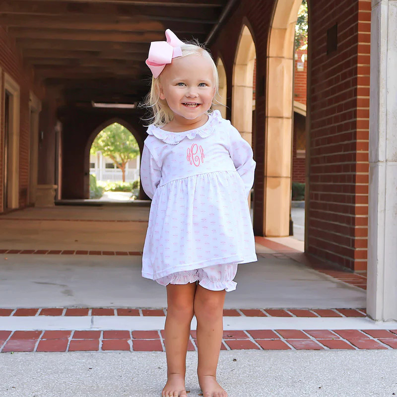 Bow Print Riley Bloomer Set | Classic Whimsy