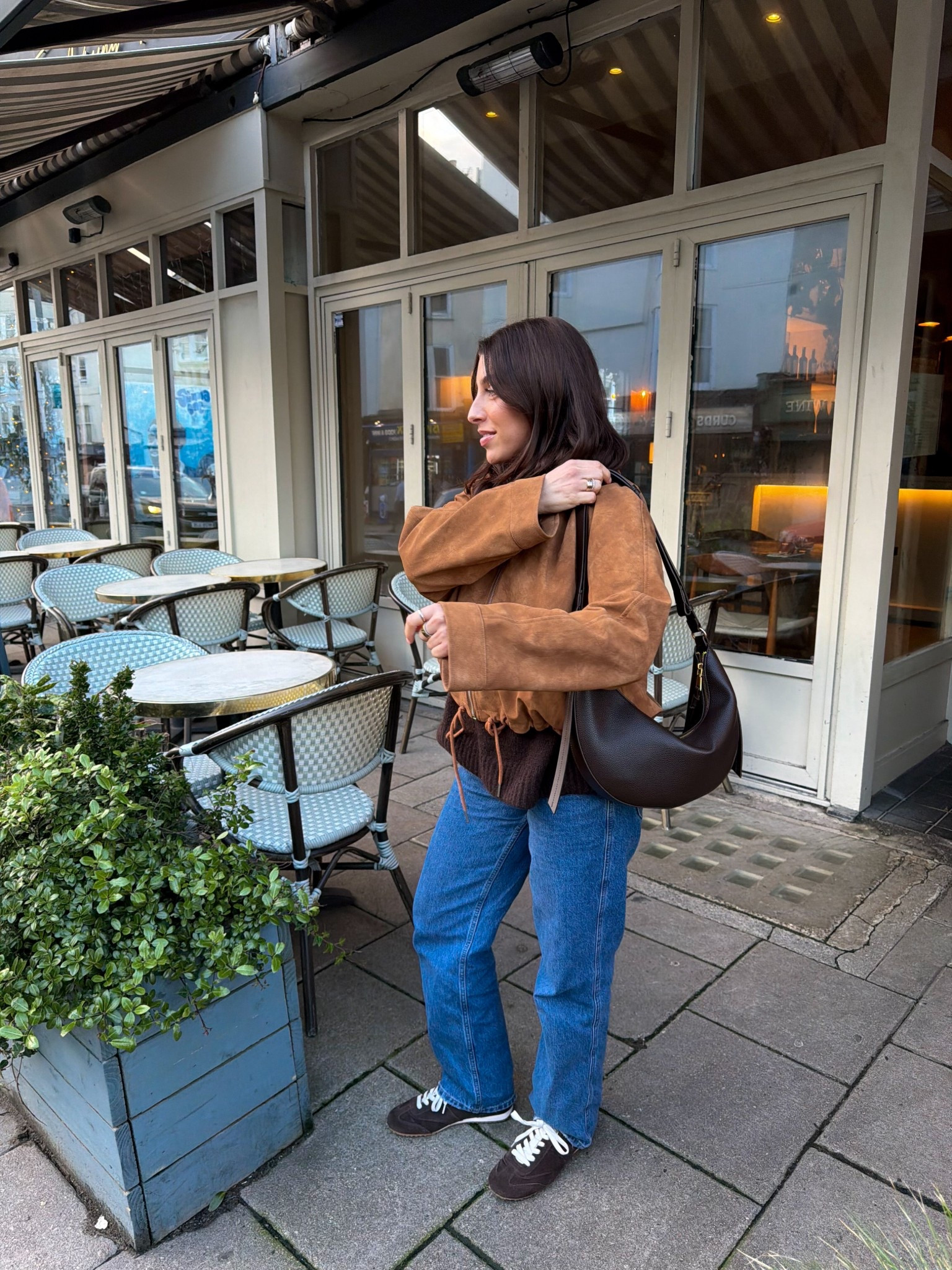 Winter outfit, petite, petite jeans, vintage style jeans, blue jeans, brown, tan, faux suede, brown and tan, shoulder bag, cross body bag, adjustable bag, brown trainers, asis, Stradivarius, H&M, M&S, marks and Spencer, f&f clothing

#LTKuk #LTKwinter #LTKpetite