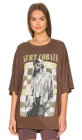 Kurt Cobain Checker Tee in Chocolate | Revolve Clothing (Global)