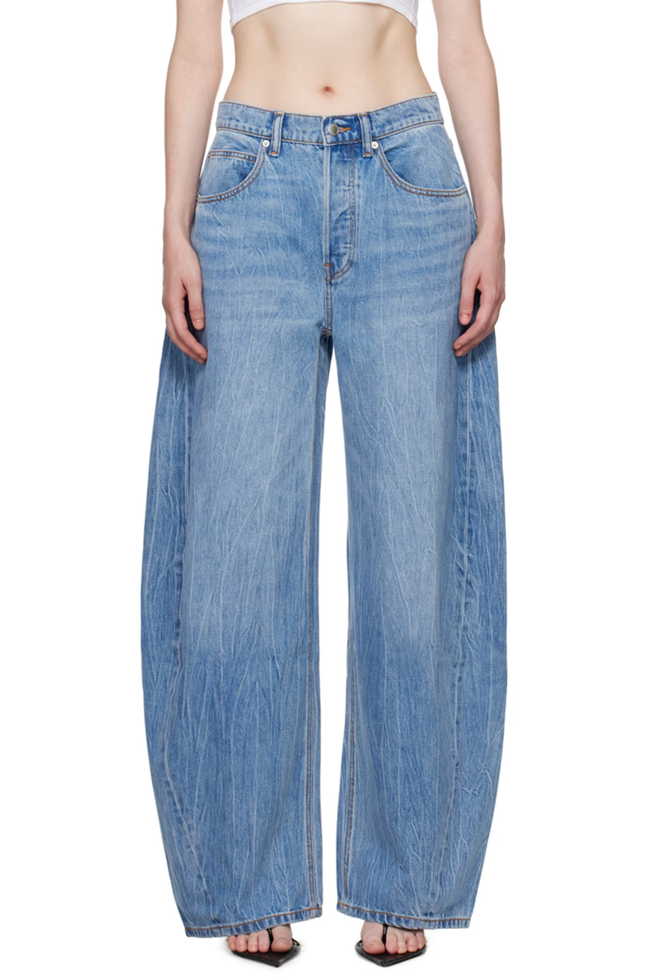 Blue Oversize Low-Rise Jeans | SSENSE