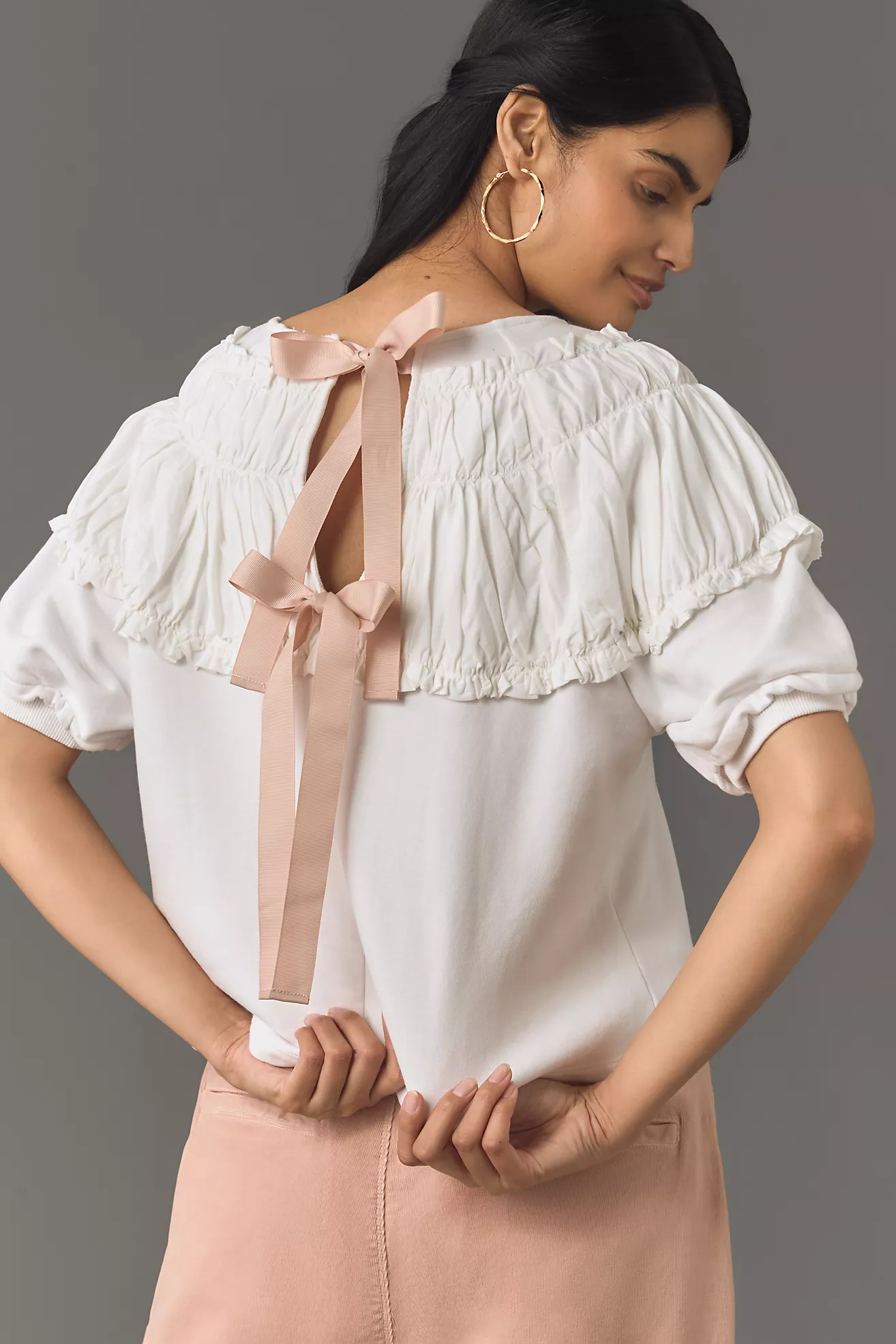 By Anthropologie Tie-Back Ruched Blouse | Anthropologie (US)