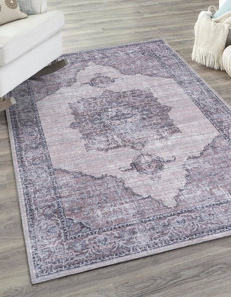 Unique Loom Mangata Collection Area Rug - Mariah (Rectangular 7' 10" x 10' 0", Ivory and Gray/ Bl... | Amazon (US)