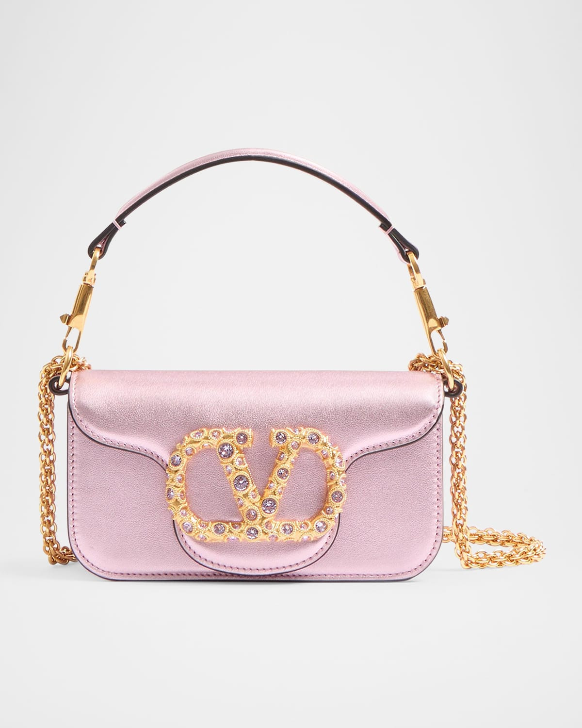 Loco Small Metallic Leather Shoulder Bag | Neiman Marcus