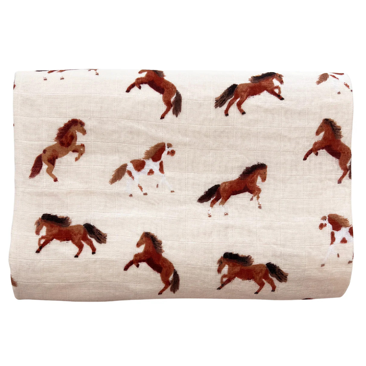 Muslin Swaddle, Horses | SpearmintLOVE