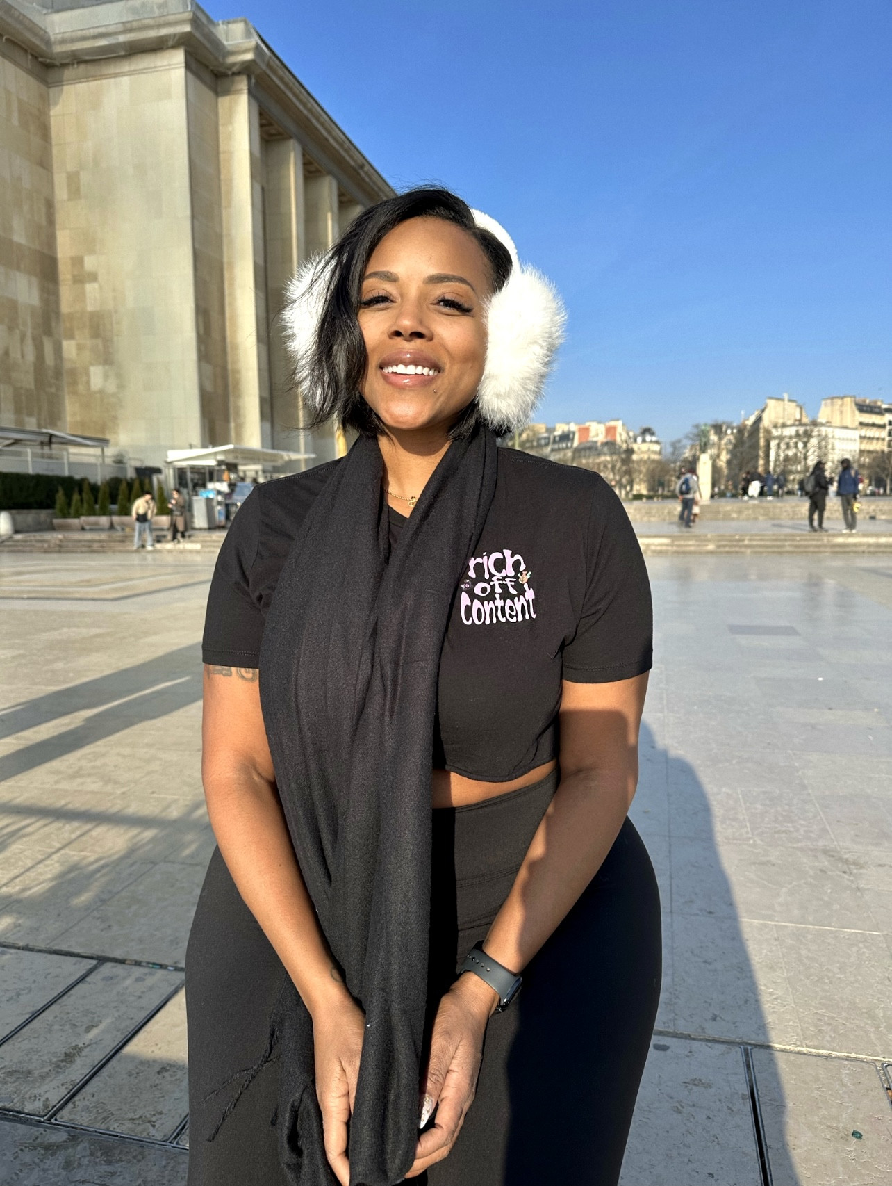 Travel day wearing my “Rich Off Content” t-shirt 💕🩷🖤 I love this top because it’s manifesting at its finest 

Oh, and these leggings are so comfy and come 7 in a pack! Not see through either #travel #paris #ootd 

#LTKdayinmylife #LTKPlusSize #LTKvlog