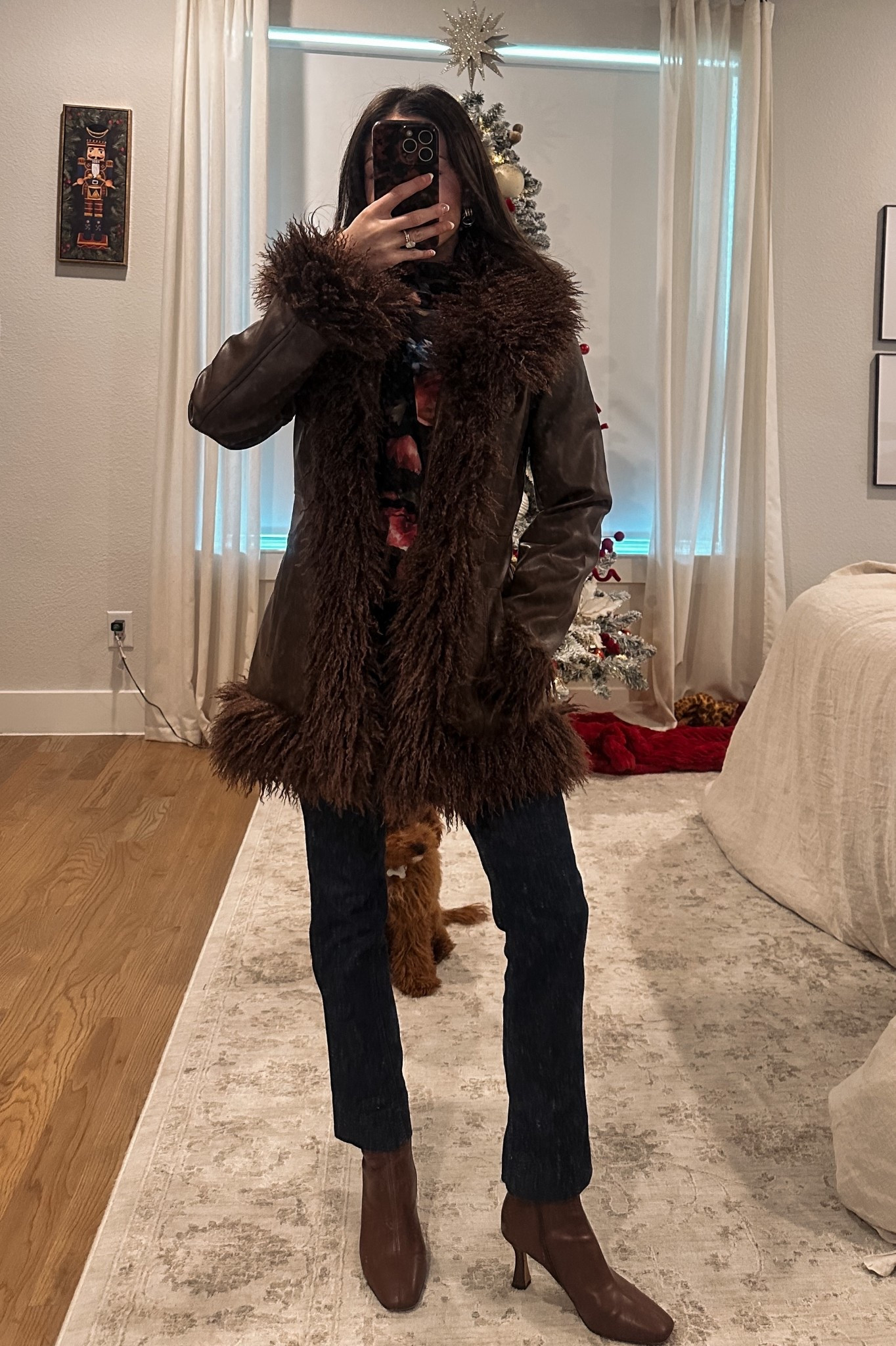 Brunch ootd 🤍 I just got this coat in and I loveeee - wearing XXS. Great quality for a great price!! Also these are my most worn boots - TTS. 

Brown Fur trim coat, faux fur, brunch style, casual chic outfit, winter outfit, brown ankle boots, chocolate brown coat, dark denim 

#LTKSeasonal #LTKSaleAlert #LTKootd