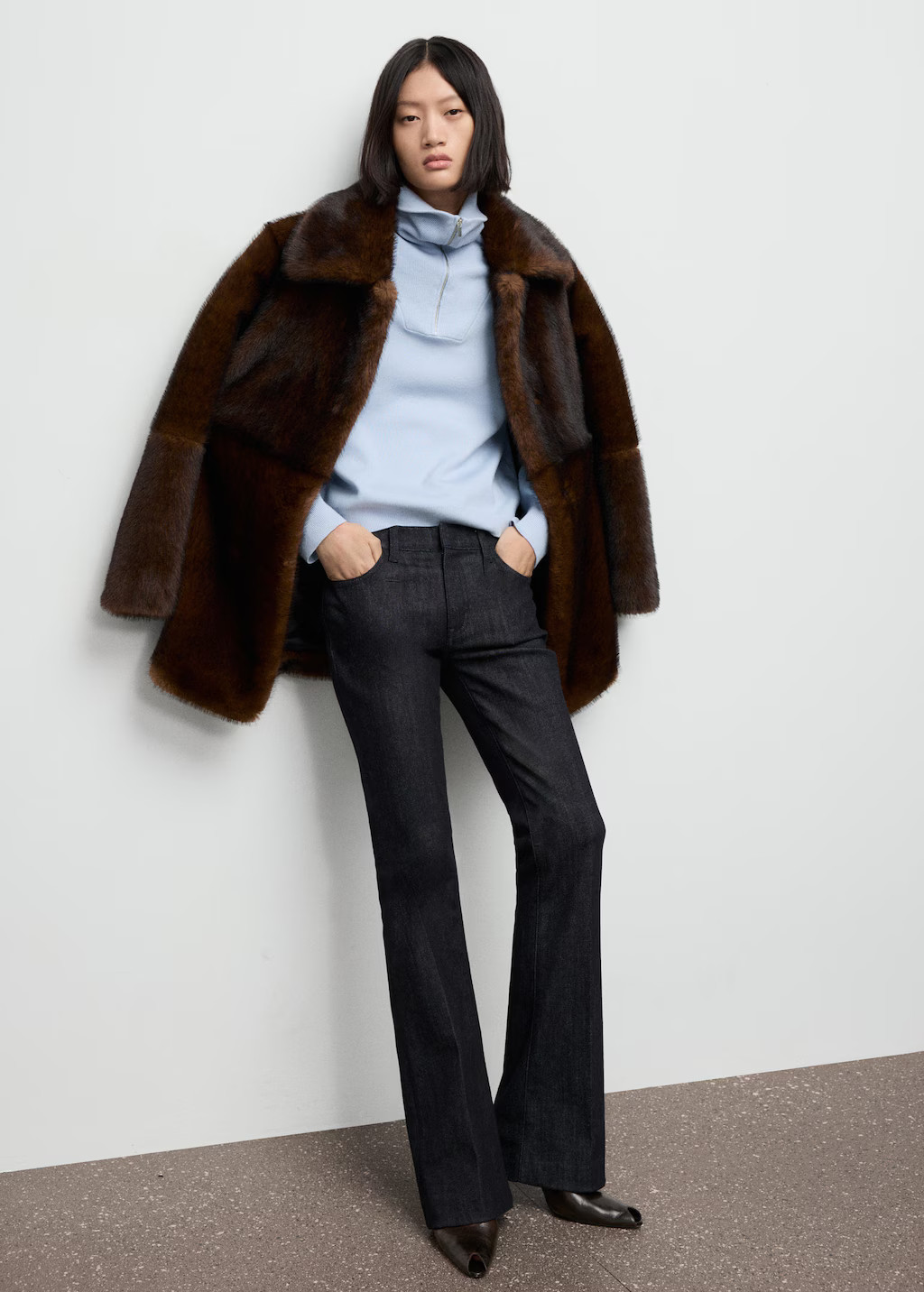 Turtleneck sweater with zip sky blue - Woman - S - MANGO | Mango (US/MX/AU)