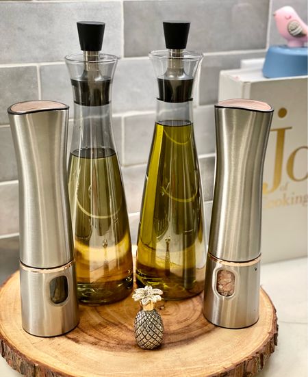 Love these glass oil decanters (they come separately) with rubber stopper sealing tops.  Remove the rubber cap to pour!

#brilliant

#oliveoil #avocadooil #oilbottles #oliveoilbottles #oliveoildecanter #oliveoildecanters #kitchenaccessories #kitchenmusthaves #cookingessentials #founditonamazon #amazonfinds #amazonmusthaves 

#LTKwedding #LTKunder50 #LTKhome