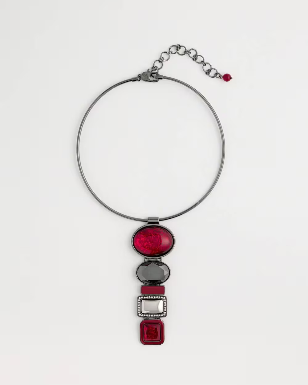 Red Linear Drop Collar Necklace | Chico's
