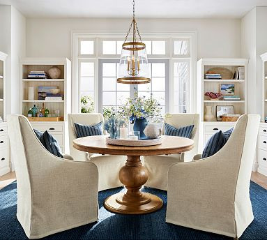 Heritage Farmhouse Pedestal Extendable Dining Table (56"-76") | Pottery Barn (US)