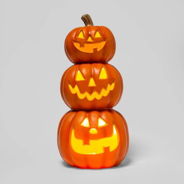 Triple Stacked Pumpkin Orange Halloween Decorative Prop - Hyde &#38; EEK! Boutique&#8482; | Target