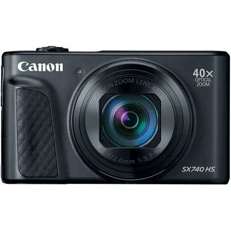 Canon PowerShot SX740 HS Digital Camera, 20.3 Megapixel CMOS Sensor, 40x Optical Zoom, 4K Video, Compact, Black | Walmart (US)