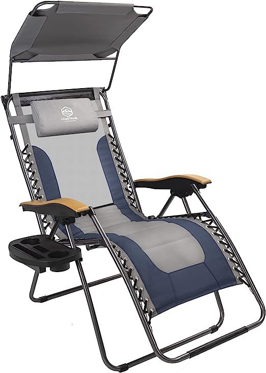 Coastrail Outdoor Zero Gravity Chair with Shade, 400lbs Capacity Mesh Back Padded Reclining Loung... | Amazon (US)