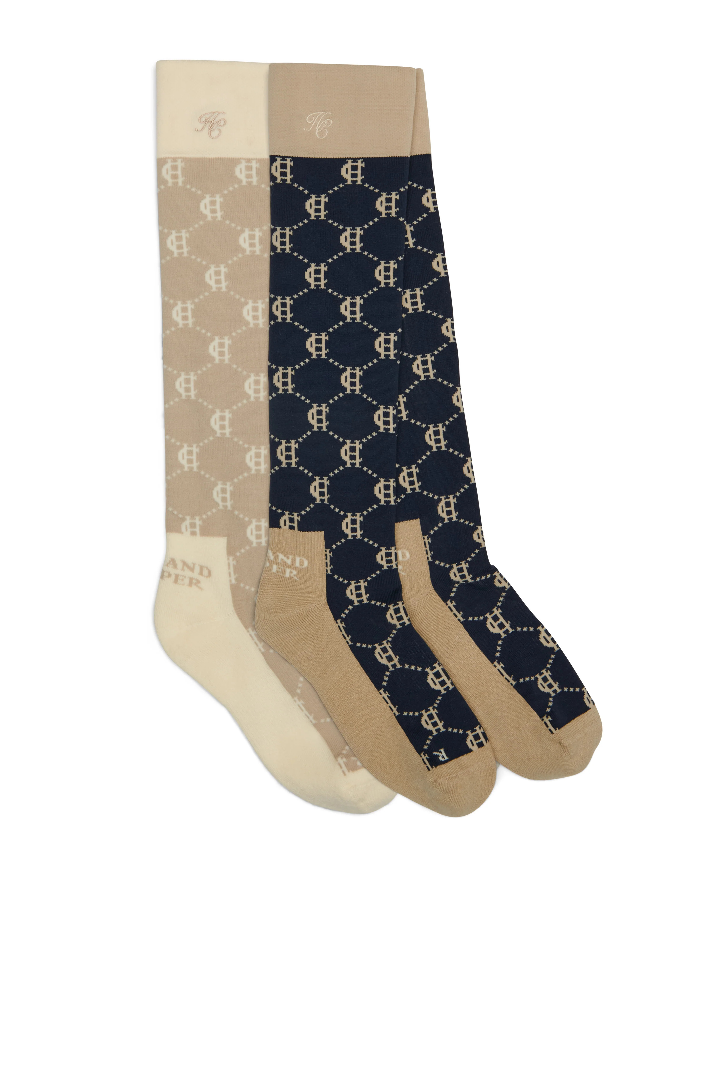 Riding Sock 2 Pack (Navy Stone) | Holland Cooper