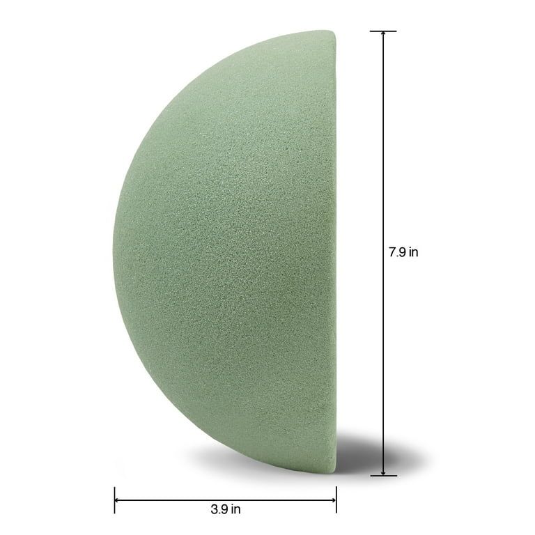 FloraCraft Floral Dry Foam Half Ball 3.9 inch x 7.9 inch Green | Walmart (US)