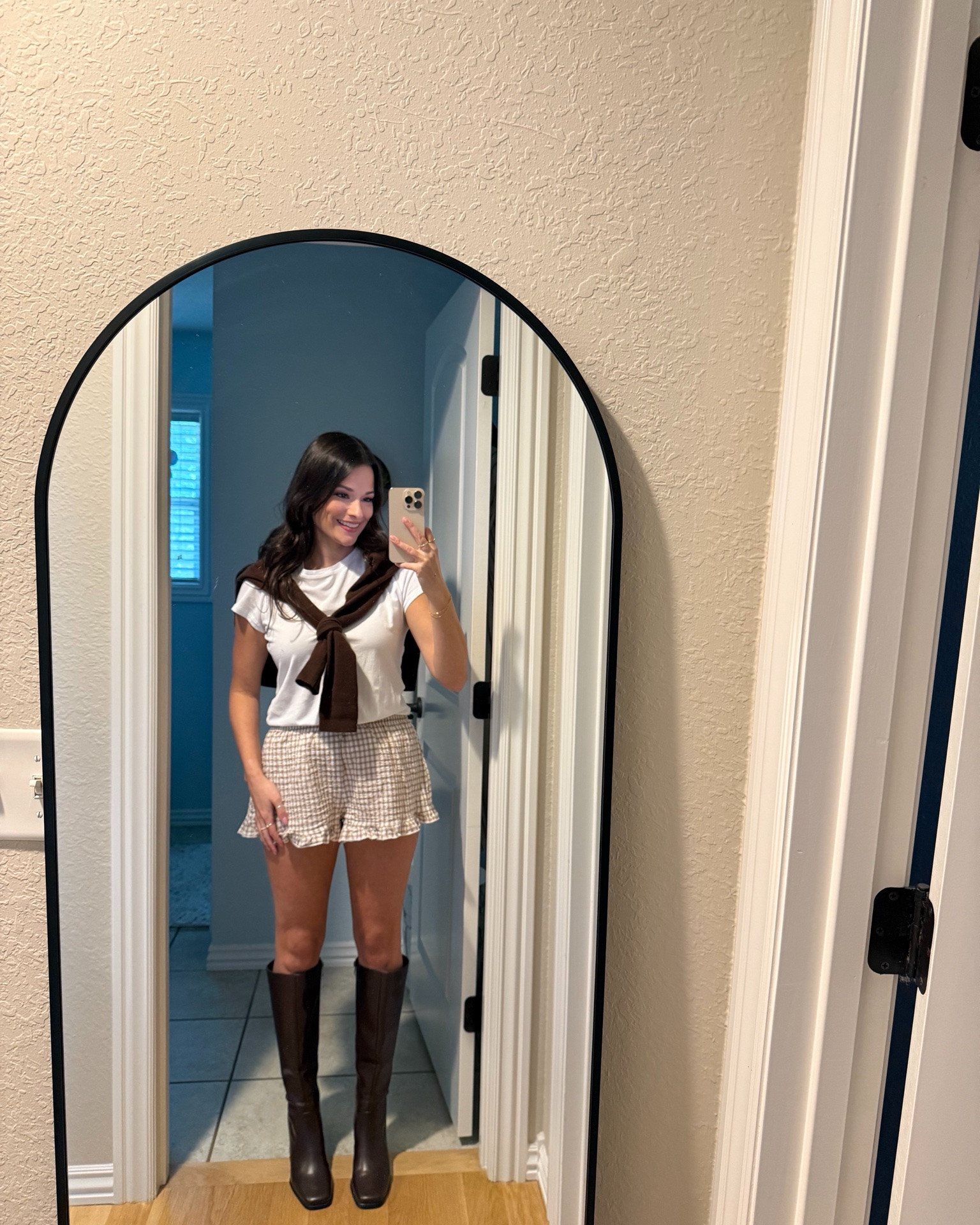 recent fall outfits 🤎🍂
I’ve been wearing these gingham shorts on repeat! I love a boots and short/skirt combo. Also a fan of a double denim look ✨

Shorts outfit, skirt outfit, easy fall outfit, fall style, knee high boots outfit, yellow boots, brown boots, elevated outfits, early fall style, autumn style, autumn outfit

#LTKSaleAlert #LTKPetite #LTKSeasonal