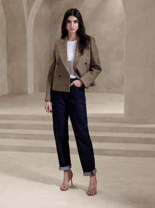 Chaco Herringbone Cropped Blazer | Banana Republic (CA)
