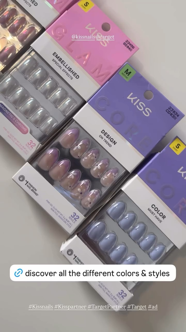 The cutest press on nails designs from kiss! Love how cute these nail designs are - available at Target to shop! They’re an easy and affordable way to switch up your mani! … For more links to date night outfits, spring outfits 2026, vacation outfits beach, easter basket stuffers, easter dress women, spring dresses, work outfits, st patricks day outfit women, business casual workwear, follow me on LTK! ✨

#LTKspringtrends #LTKgrwm #LTKspring