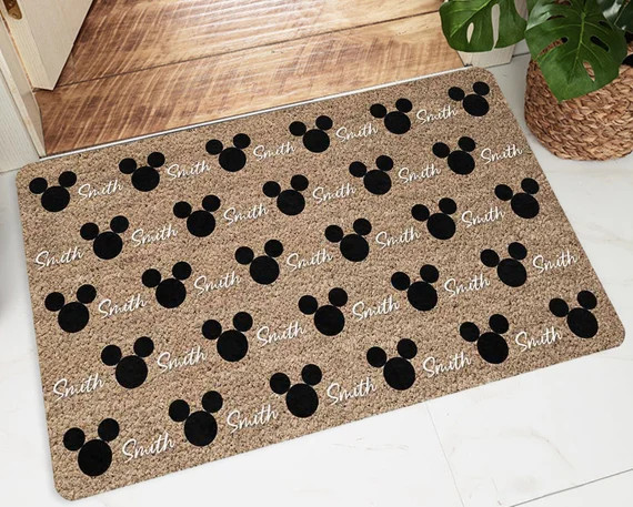 Custom Name Disney Rubber Doormat Personalize Mickey Welcome | Etsy | Etsy (US)