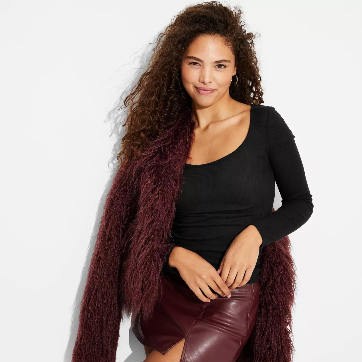 Women's Long Sleeve Scoop Neck T-Shirt - Wild Fable™ Black M | Target