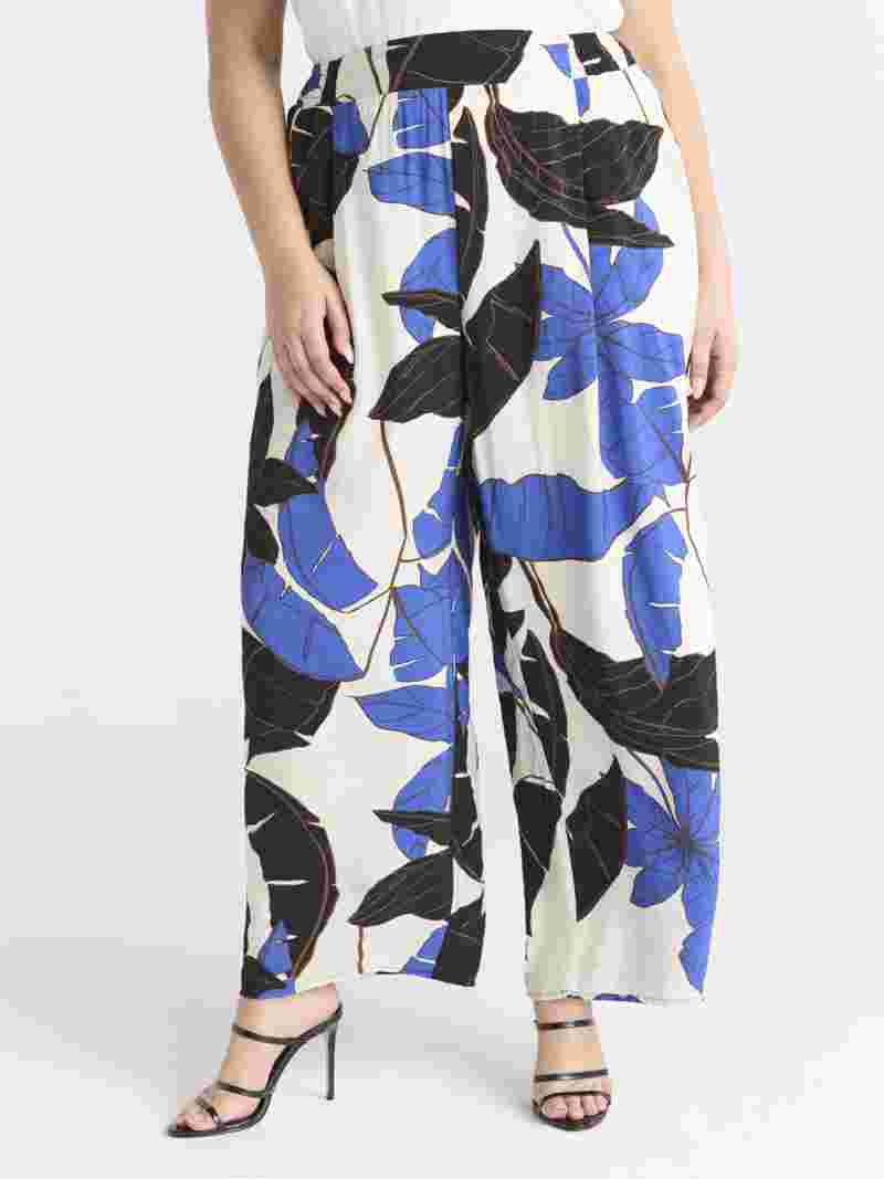 Sofia Jeans Women's and Women's Plus Drape Wide Leg Pants, 27" Inseam, Sizes XS-4X | Walmart (US)