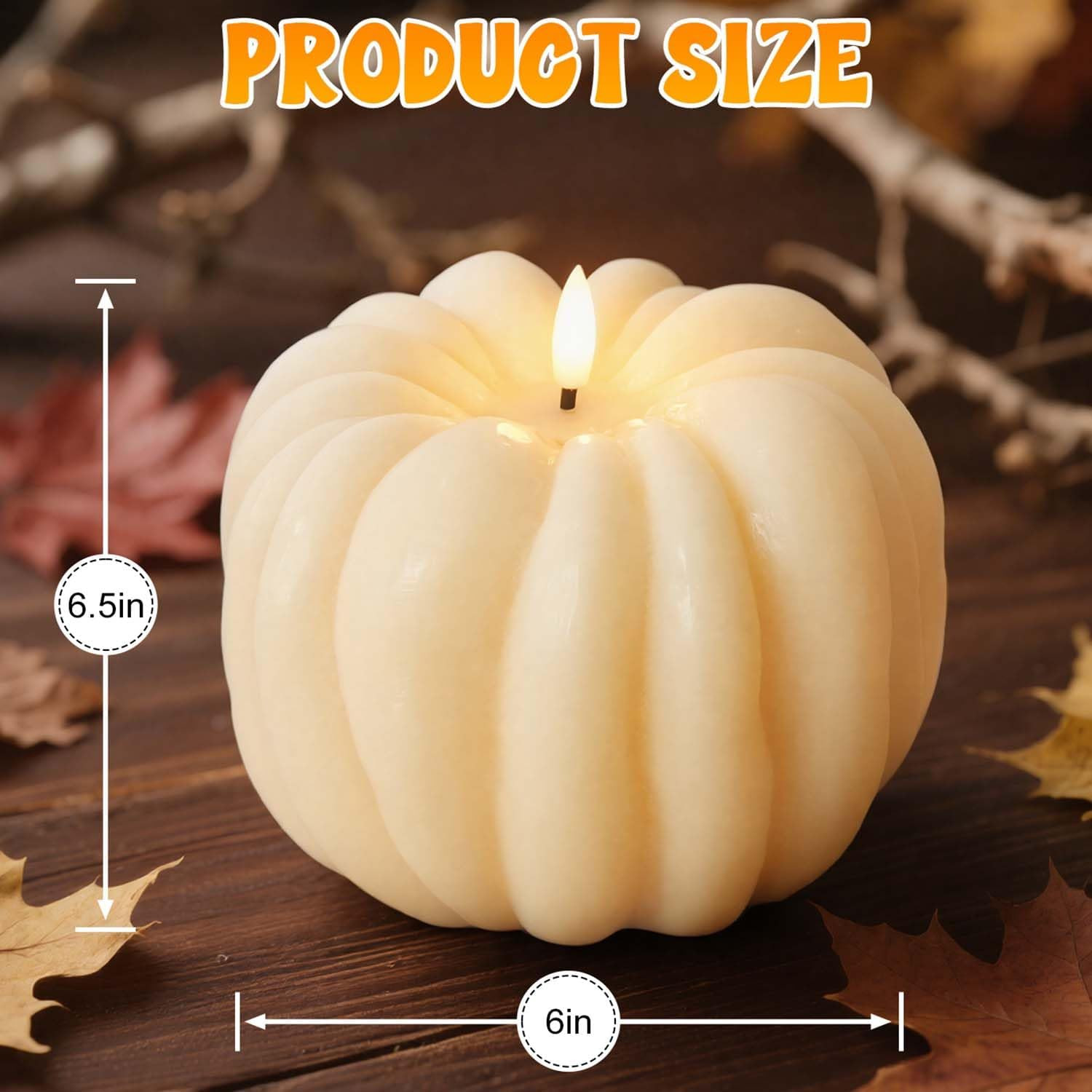 Flameless Pumpkin Candles with Timer - Fall Home Decor Indoor, LED Light Up Pumpkins for Mantel T... | Amazon (US)