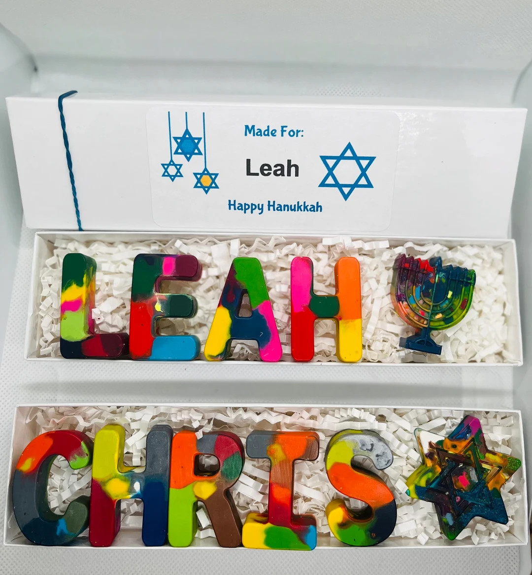 Name Crayons for Kids Hanukkah Gift in a Gift Box - Etsy | Etsy (US)