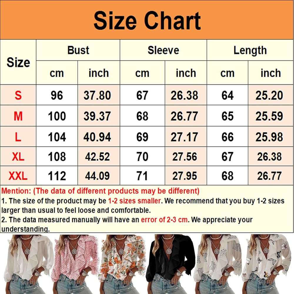 Womens Summer Tops Long Sleeve Fashion Floral Ruffle V Neck Blouses Button-Down Shirts for Work B... | Amazon (US)