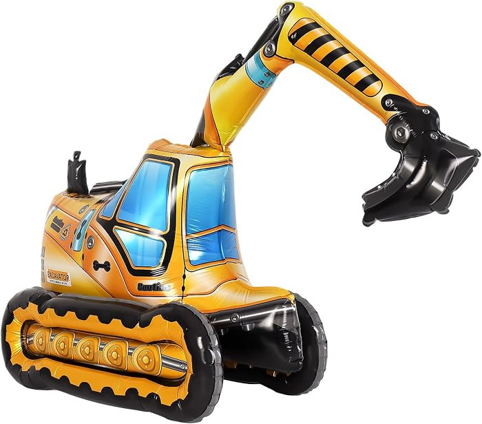Self Standing 4D Foil Construction Balloon,Large Excavator Balloon, Digger Engineering Vehicle Ba... | Amazon (US)
