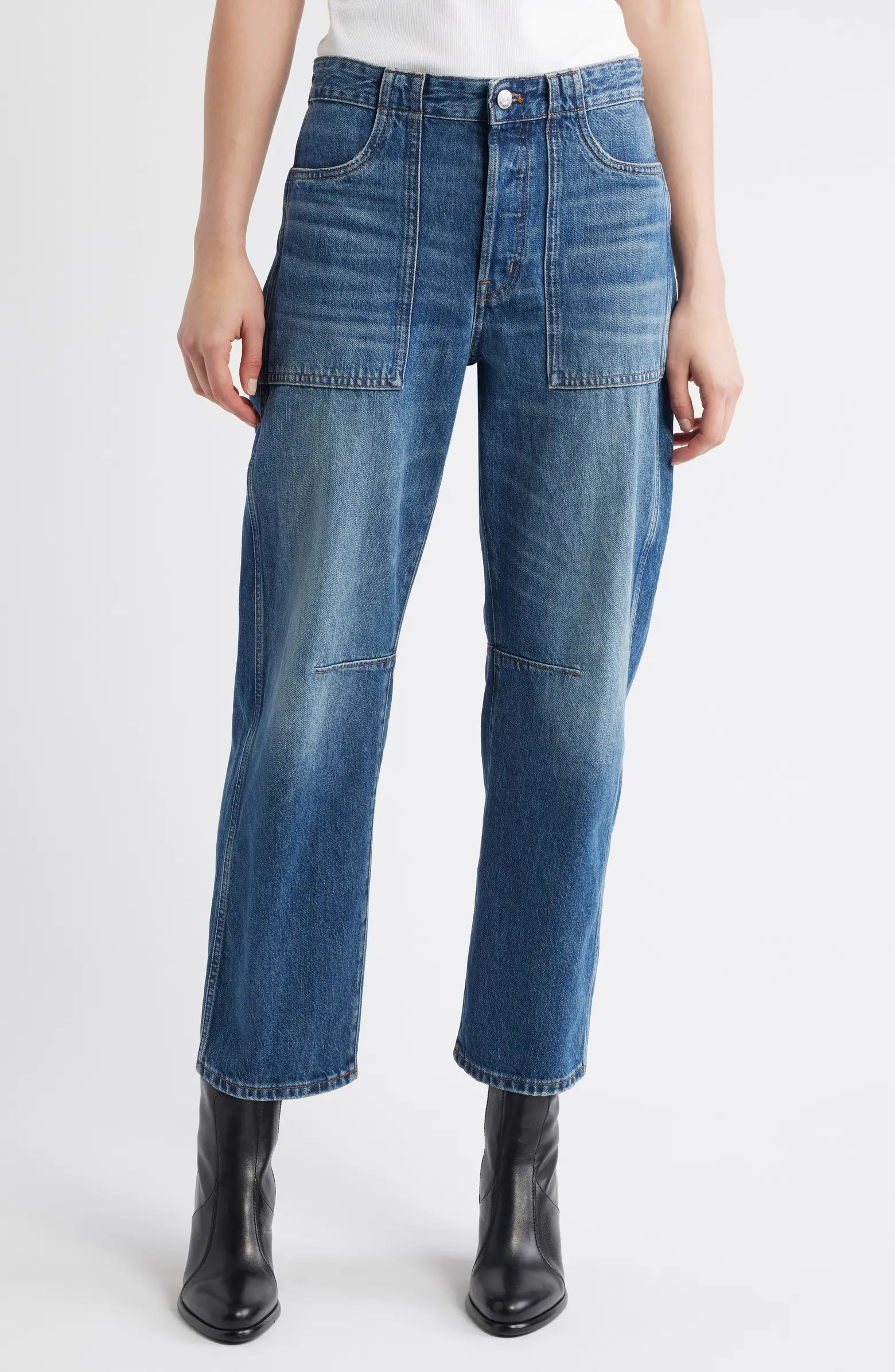 The Darted Utility Barrel Leg Jeans | Nordstrom
