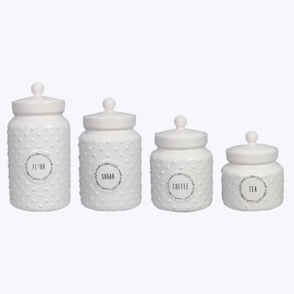 Ceramic / Porcelain Canister - Set of 4 (Set of 4) | Wayfair North America