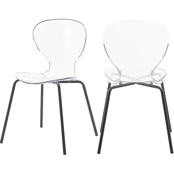 Eudora Stacking Side Chair in Clear (Set of 2) | Wayfair North America