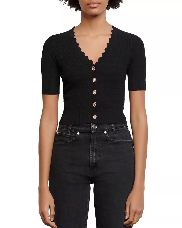 Cecil Scalloped Short-Sleeve Cardigan | Bloomingdale's (US)