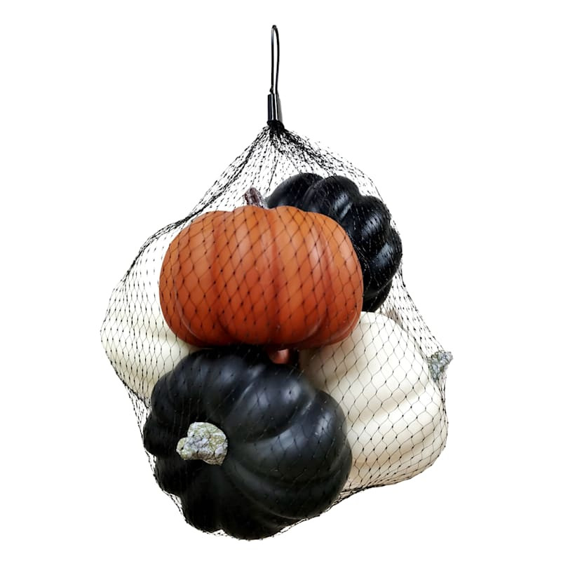 6-Count Black, Orange & White Pumpkin Scatters | At Home
