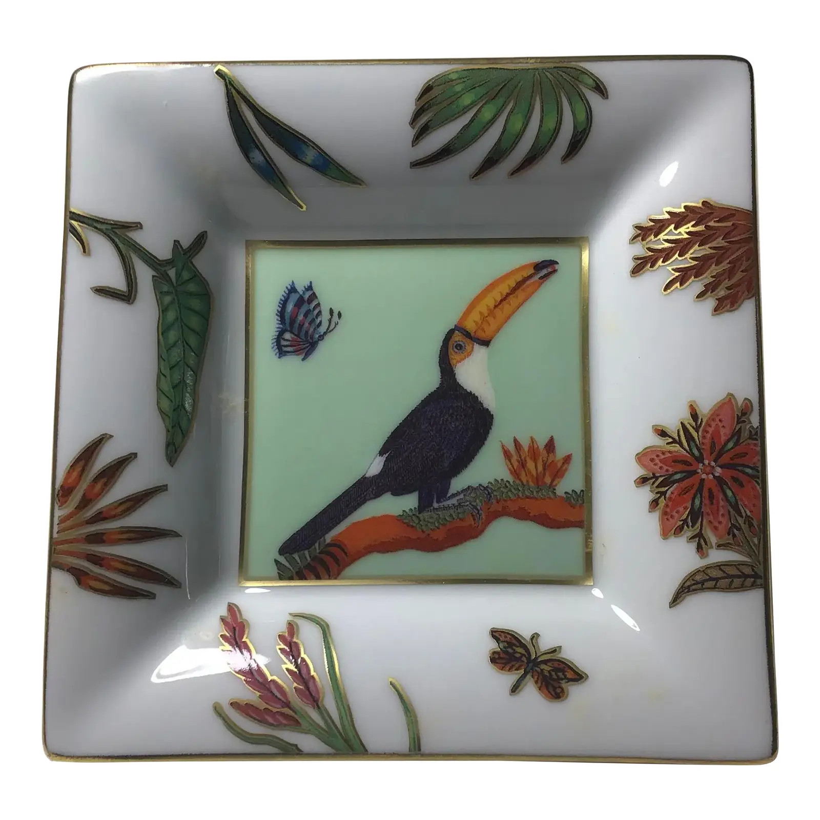 2000’s Haviland of France Limoge Mini Toucan Square Tray | Chairish