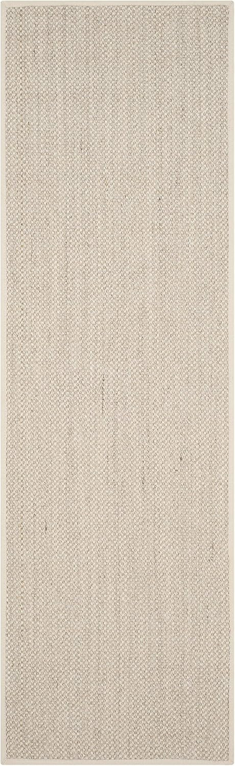 SAFAVIEH Natural Fiber Collection Runner Rug - 2'6" x 8', Marble & Beige, Border Sisal Design, Ea... | Amazon (US)