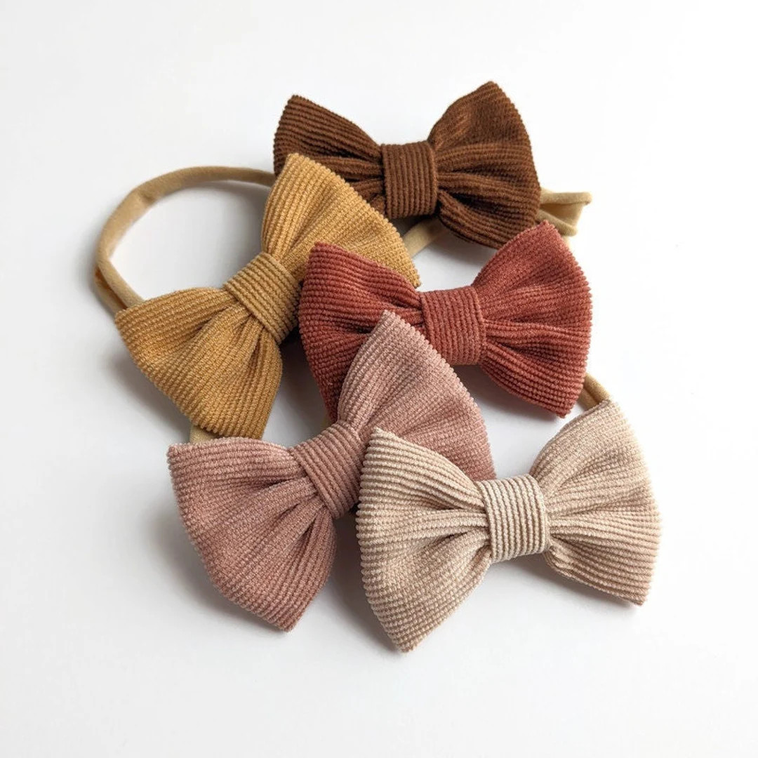 Boho Baby Hair Bows Neutral Baby Girl Headband Earthy - Etsy | Etsy (US)