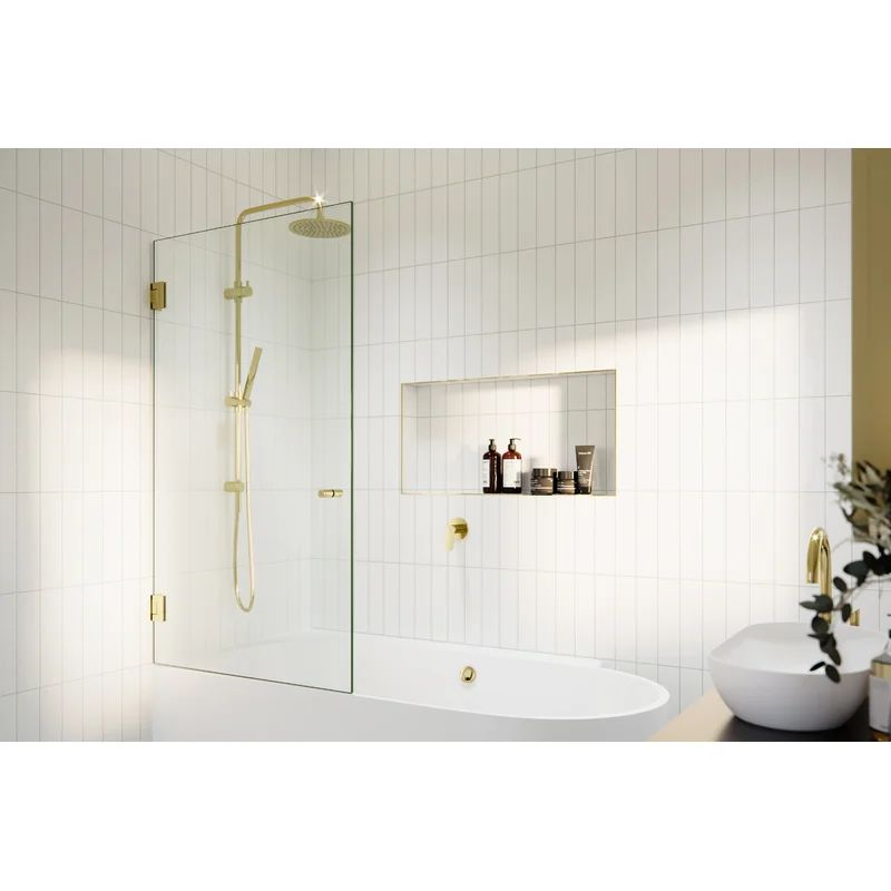 Albedo 31.5 in. x 58 in. Fully Frameless Glass Bathtub Shower Door | Wayfair North America