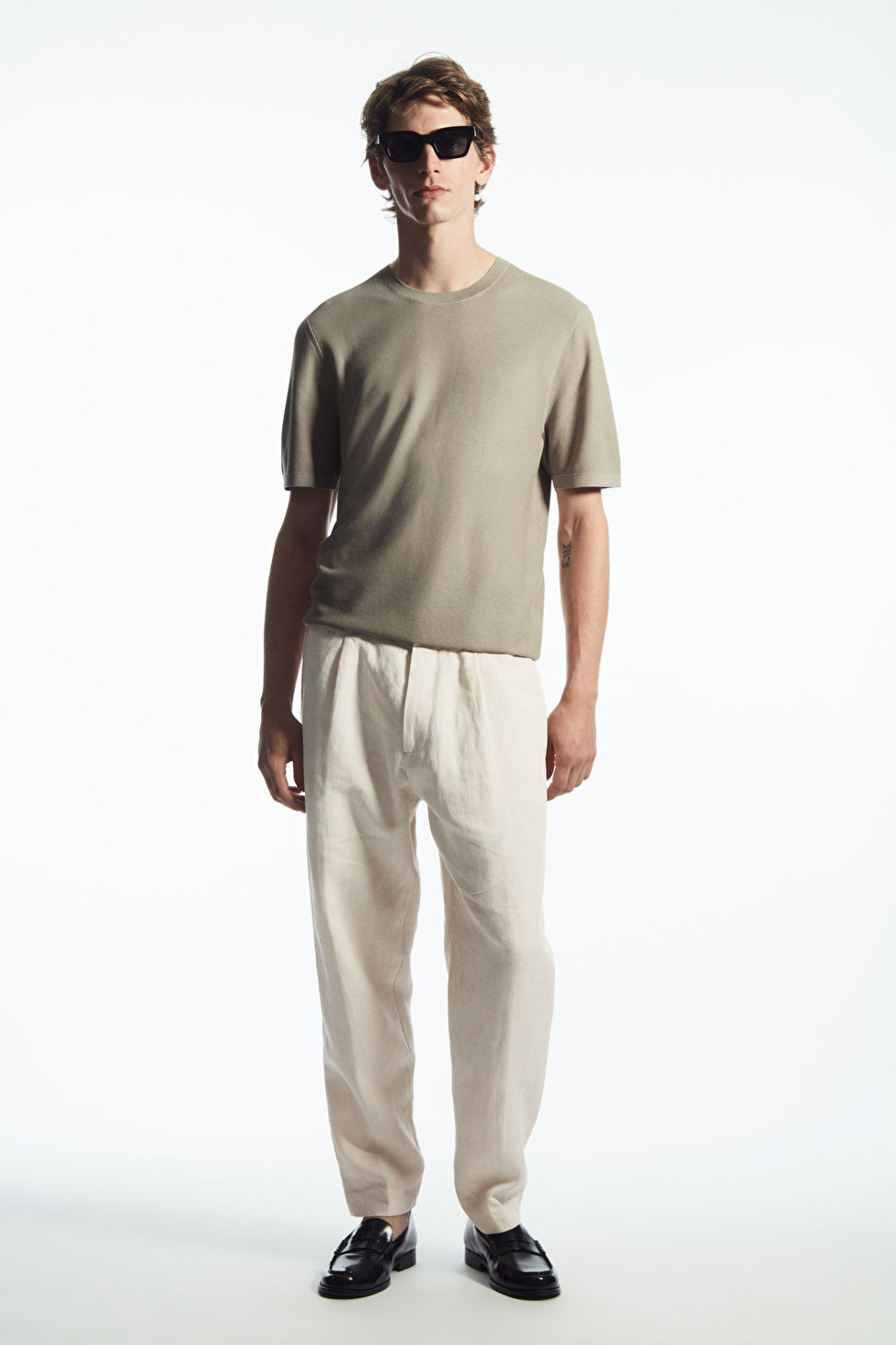 MULBERRY SILK PIQUÉ-KNIT T-SHIRT - BEIGE - COS | COS UK
