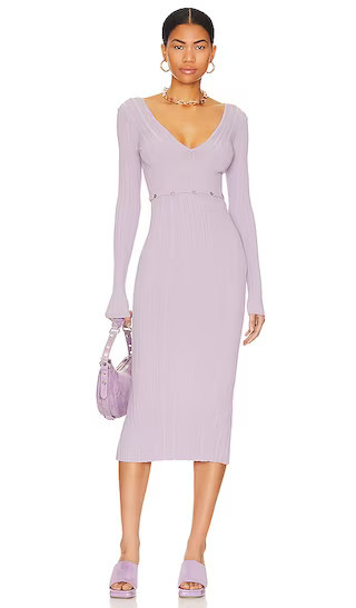 LPA Delaire Button Off Midi Dress in Lavender. - size L | Revolve Clothing (Global)
