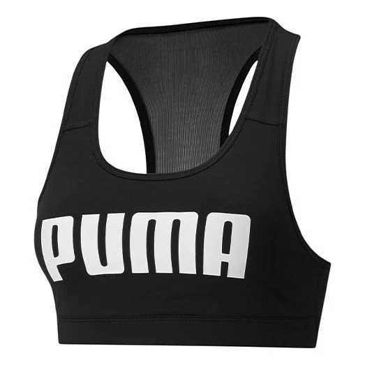 (WMNS) PUMA Mid Impact 4Keeps Graphic Training Bra 'Black' 520306-91 | KICKS CREW