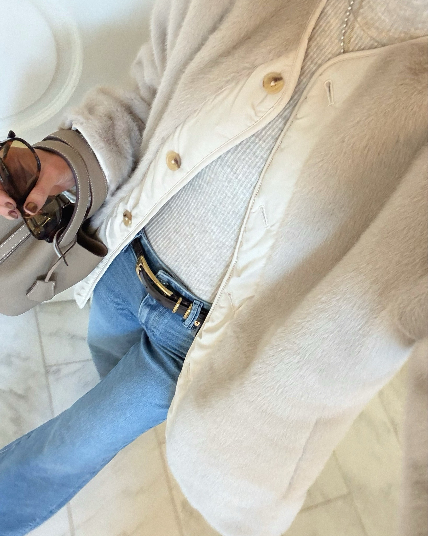 I love this faux fur jacket …and it's reversible! Plus, these jeans are a best seller this week. 
Jacket: small
Jeans: 25
Mules: 9/39

#LTKSeasonal #LTKootd