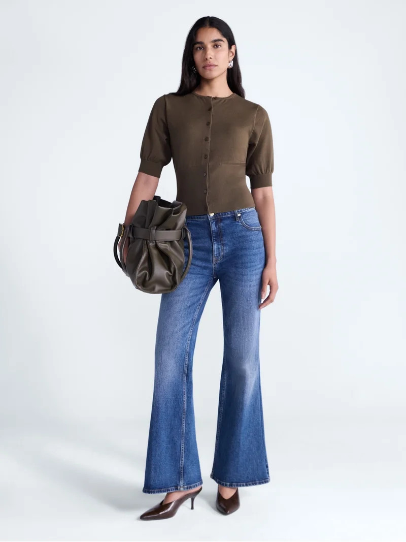 Scoop Women's and Women's Plus Ribbed Cardigan Sweater, Sizes XS-4X | Walmart (US)