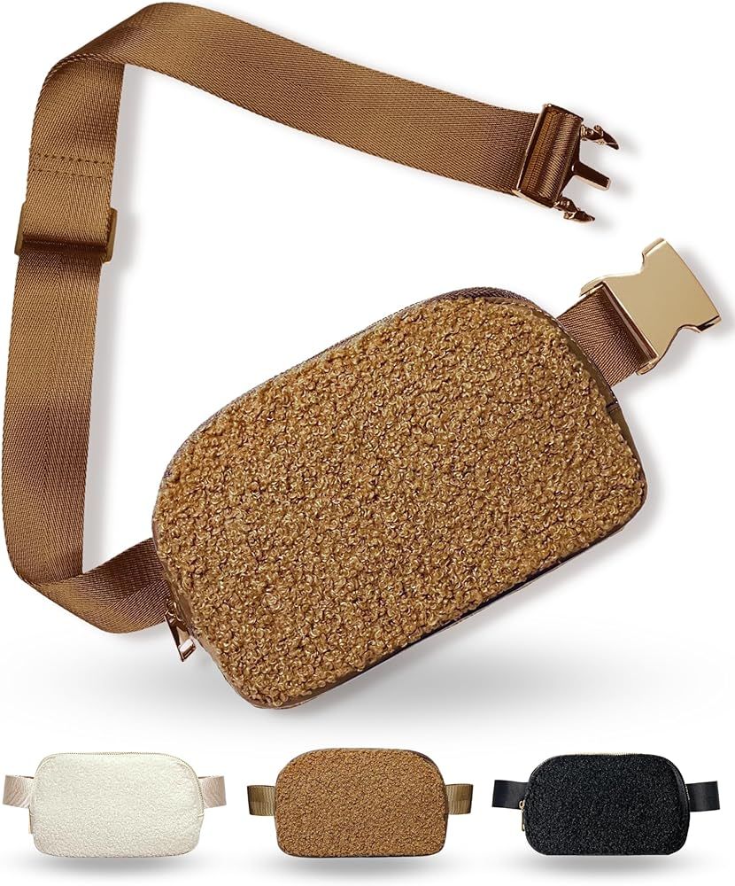 Boutique Fleece Belt Bag | Sherpa Crossbody Bag Fanny Pack for Women Fashionable | Cute Mini Ever... | Amazon (US)