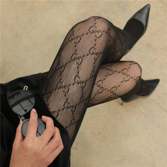 GG Tights for women,Sexy Black Women's Tights ,White Tights,Monogrammed Waistband,sexy designer | Etsy (US)