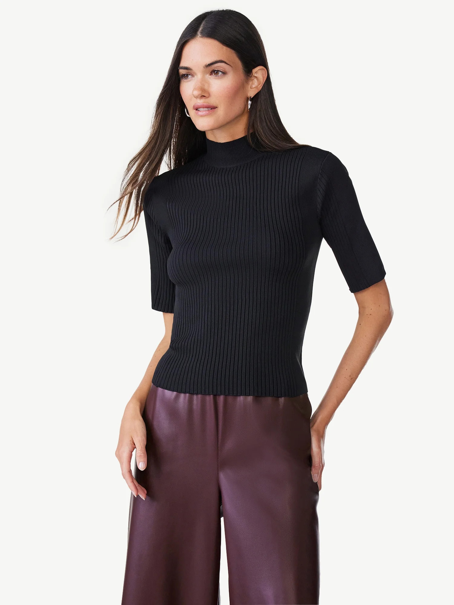 Scoop Women's Mock Neck Top, Sizes XS-2XL | Walmart (US)
