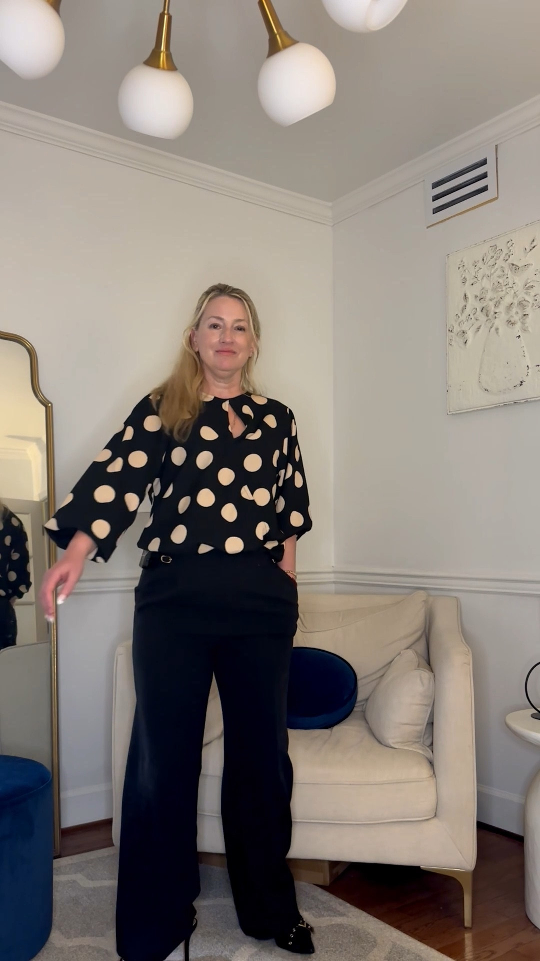 Tonight’s outfit for a teacher celebration with the county.

I wanted something that felt polished, put together, and still comfortable enough to move around and enjoy the night. This look checks all the boxes.

The flowy blouse adds softness and a little personality, while the high-rise tailored pants create a long, clean line through the legs. This combo is especially flattering for petites with a longer torso because it defines the waist and balances proportions beautifully.

I kept the shoes sleek and pointed to continue that elongated leg line and finished it off with simple accessories to let the outfit do the talking.

Perfect for events, dinners, or anything where you want to feel confident and elevated without being overdone.

Everything is linked for you.
Abercrombie 
Amazon 
Boohoo

#petitestyle #over40fashion #workwearstyle #elevatedeveryday #ltkstyle

#LTKootd #LTKPetite #LTKWorkwear